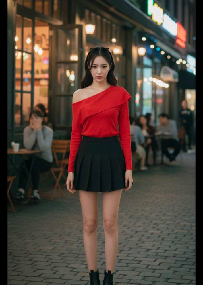 Red Off-Shoulder Top (bodysuit)