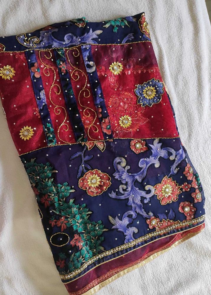 ​Bollywood-Style Festive Saree - Full Stone Work w