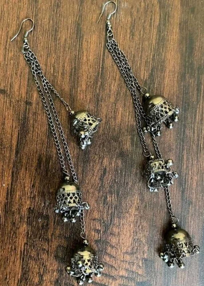 Long Tessle Jhumka Earrings