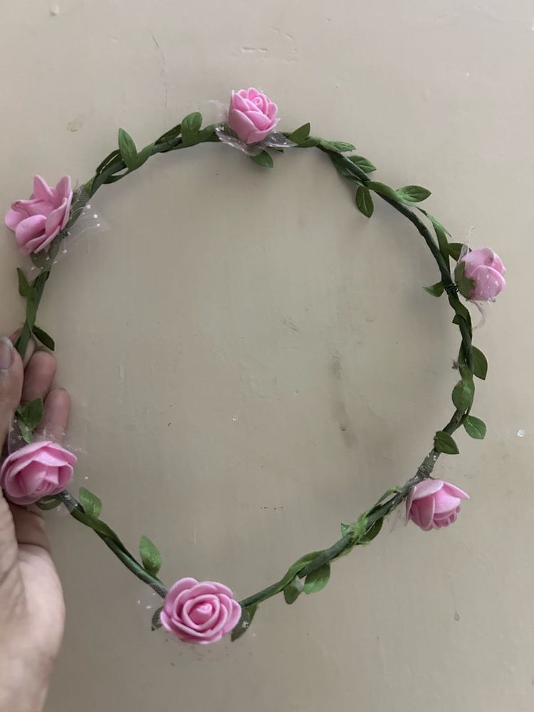 Pink Rose Flower Crown
