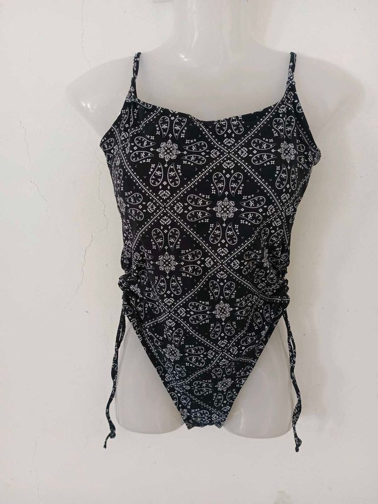 Black Printed Swimsuit