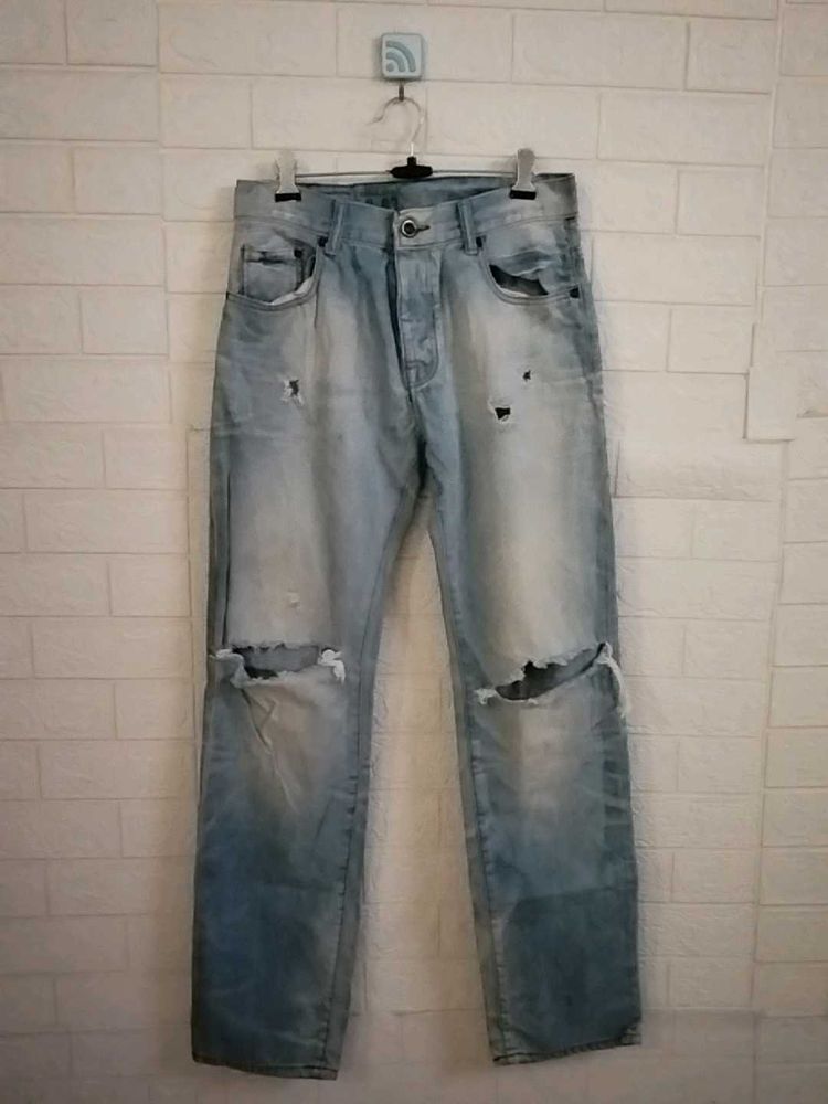 Distressed Light Wash Jeans