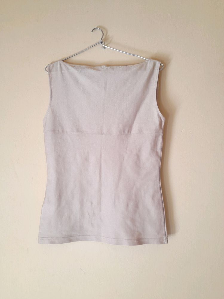 Golden Sleeveless Party Tops