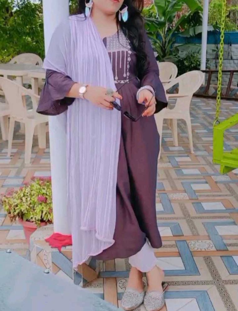 Dark &amp; Light Purple Contrast 3 PC.suit