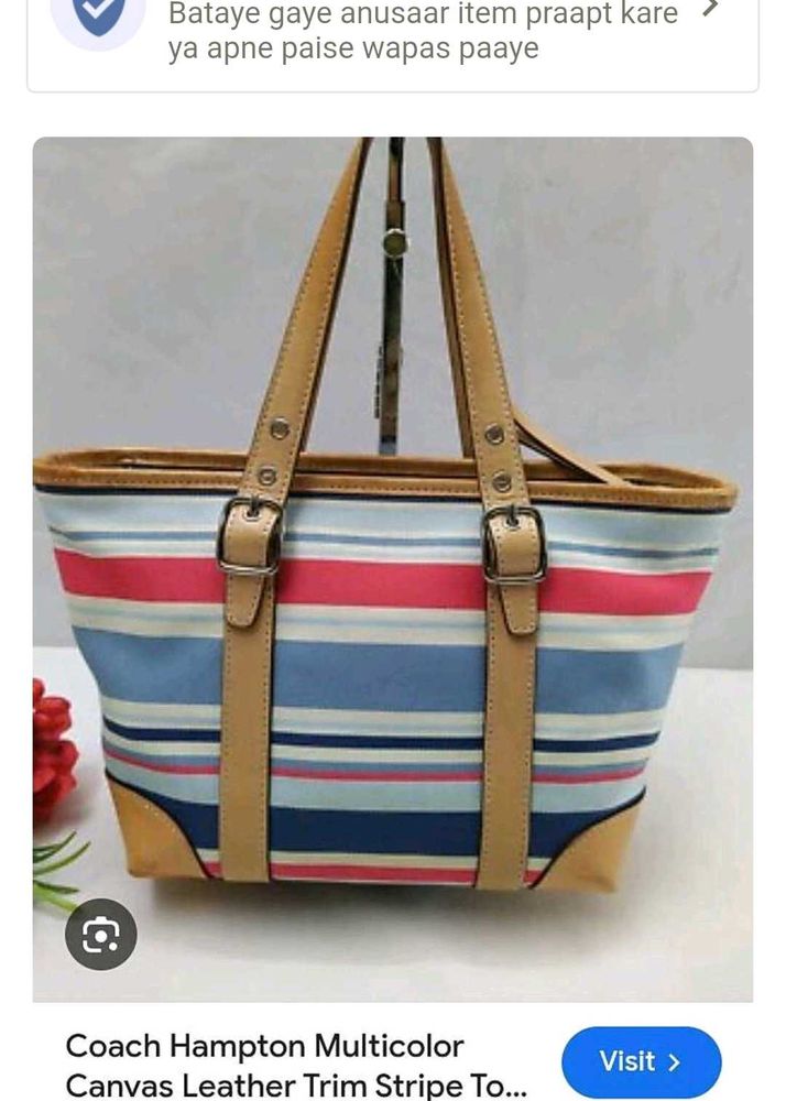 Coach Hampton Stripe Tote