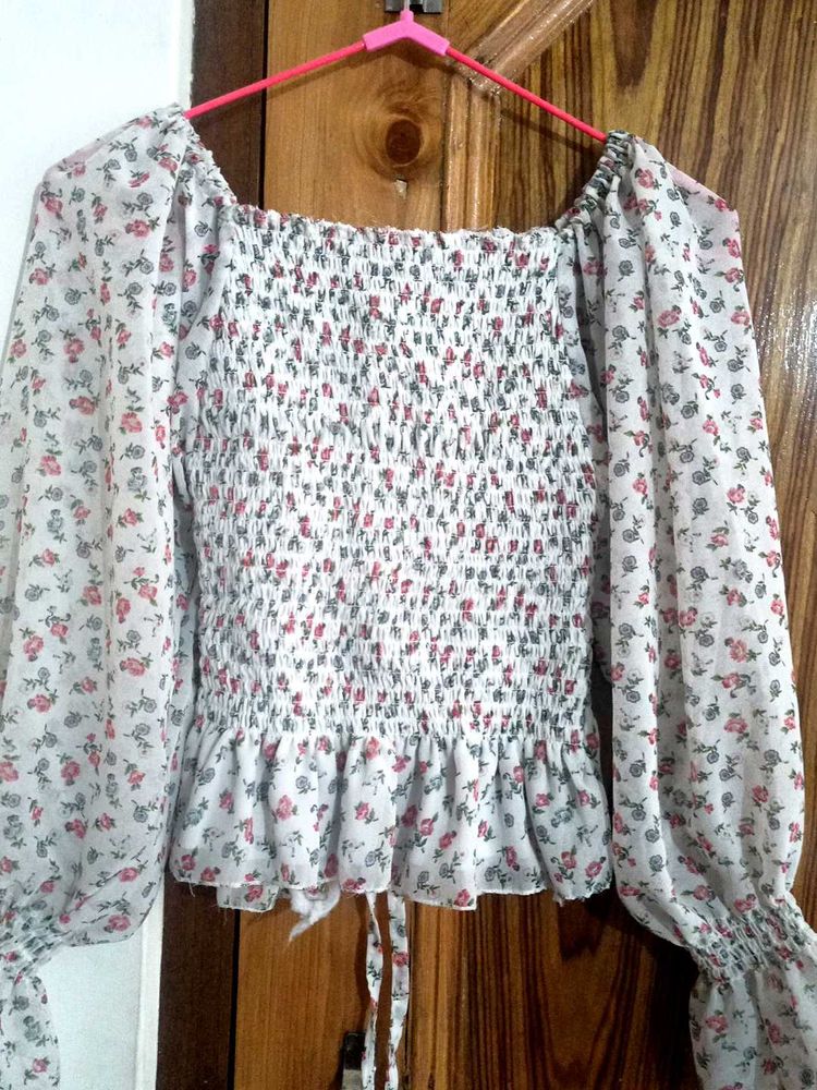 Floral Smocked Blouse