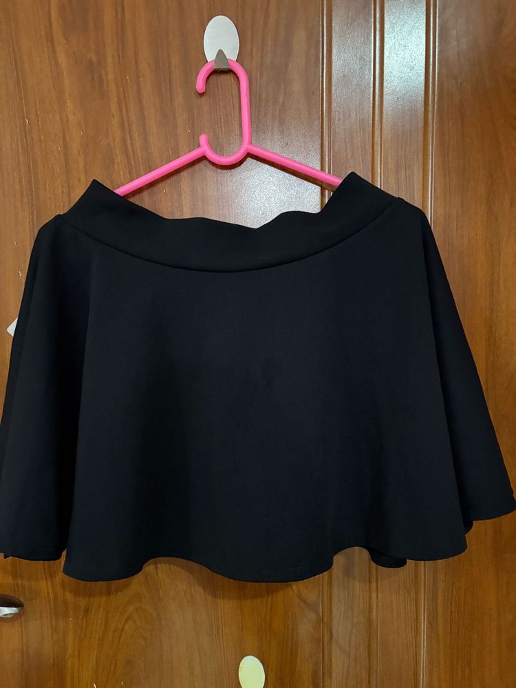 Black Mini Ruffle Skirt