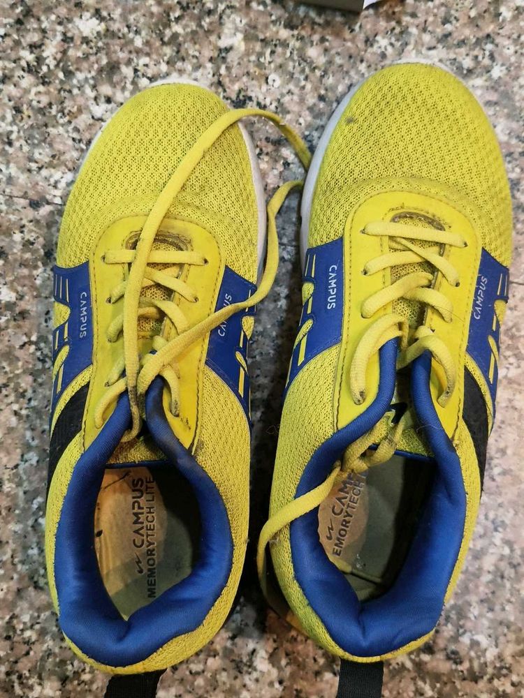 Campus Yellow Running Shoes UK -5