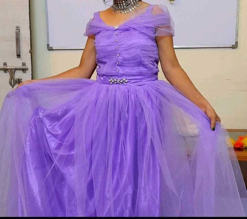 Elegant Purple Ethnic Gown