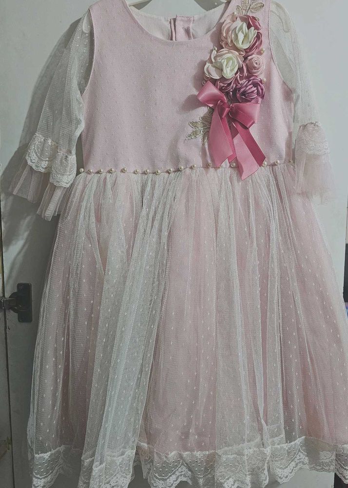 Pink Flower Girl Dress