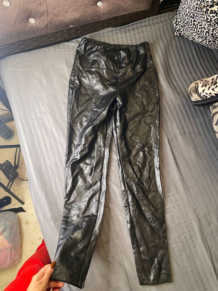 Faux Leather Black Pants
