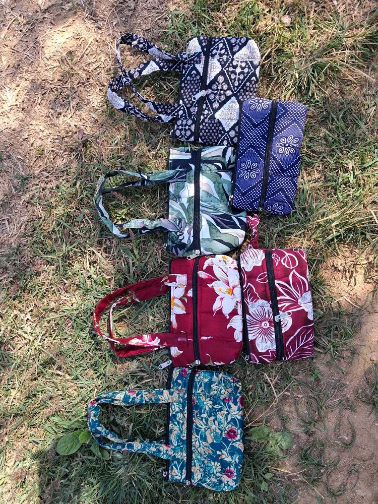 Floral Pouches - Set of Five