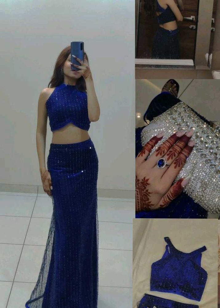 Two Lehnga Blue Sequin Lehenga Choli