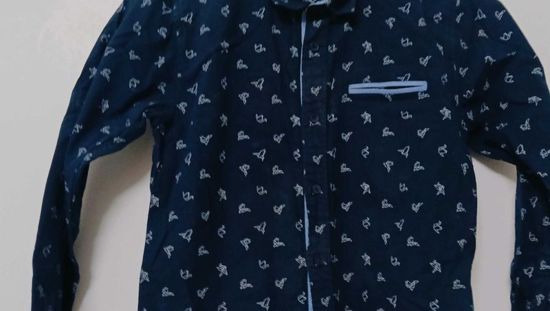 Boys Printed Button-Down Shirt