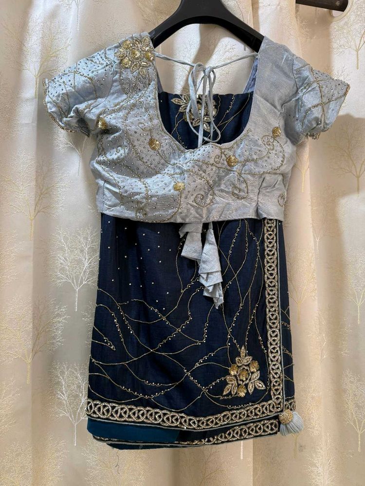 Navy Blue handwork Saree