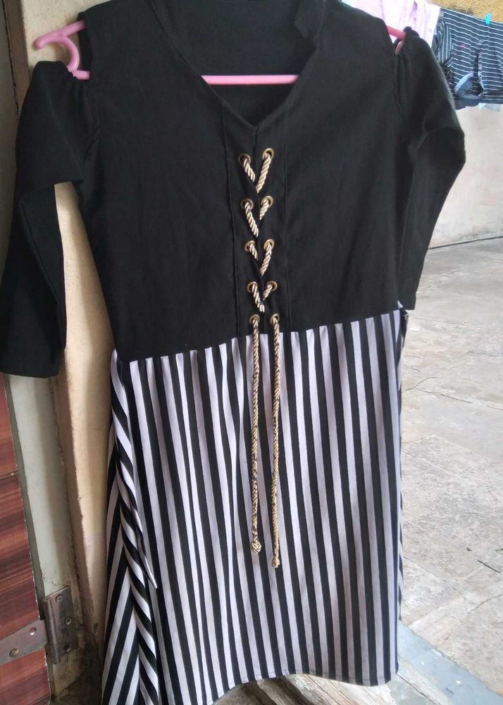 Striped Black &amp; White Dress