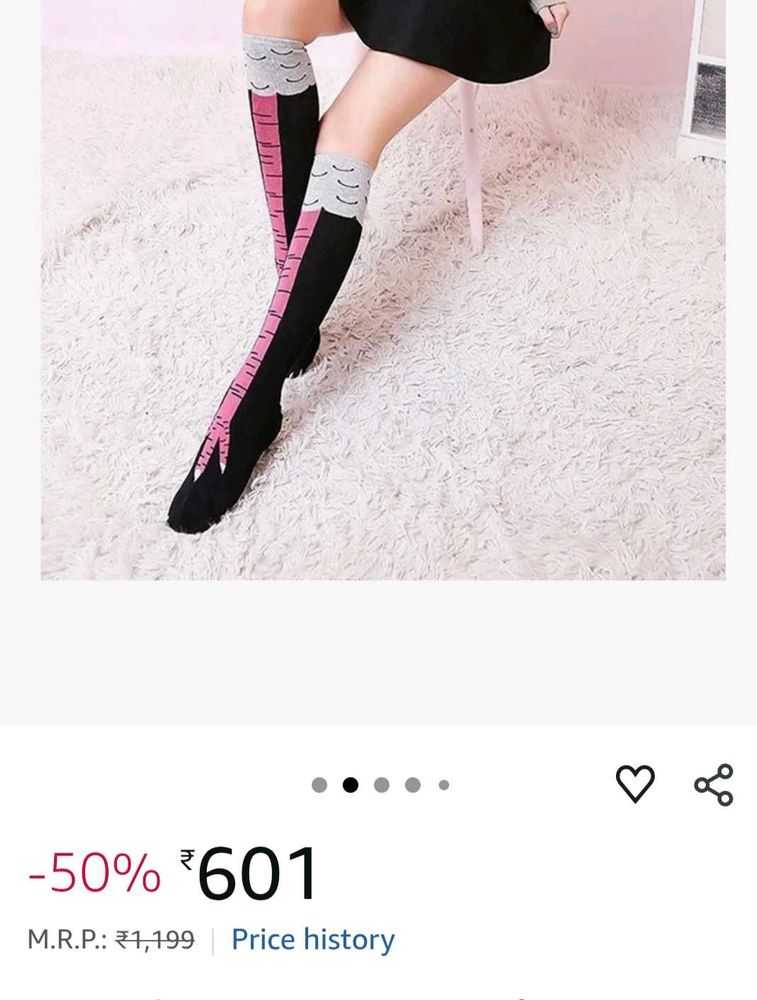 Funky Chicken Leg Socks Knee High