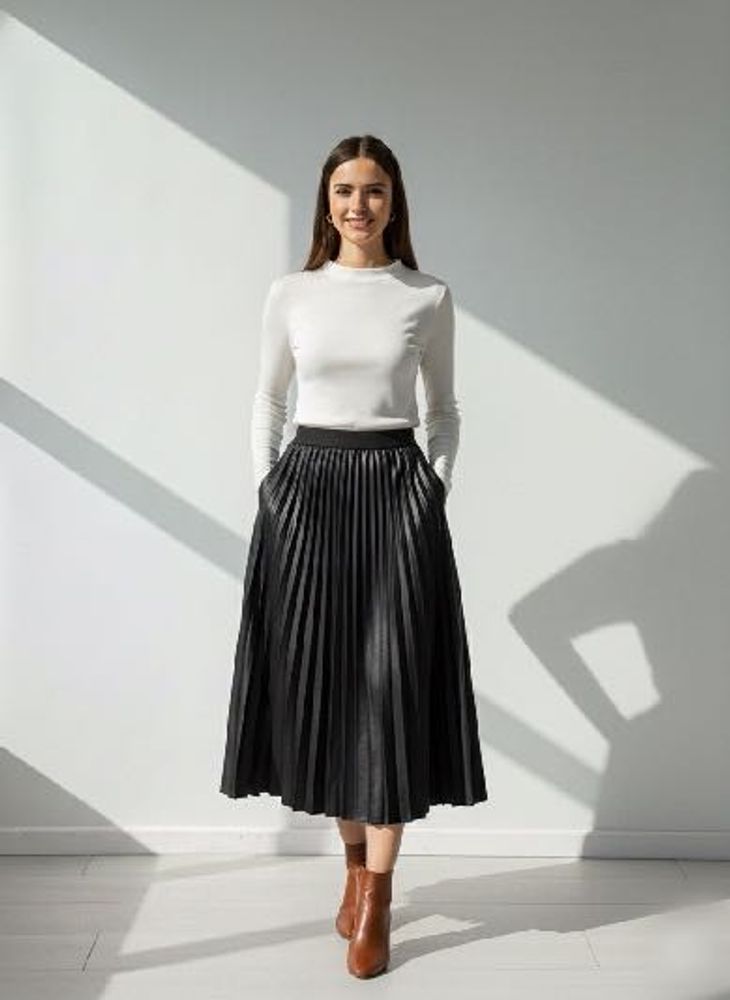 Pleated Midi Skirt