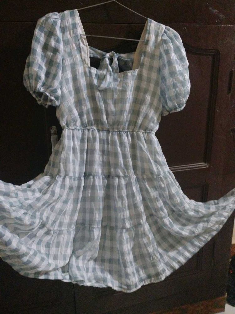 Gingham Tiered Mini Dress
