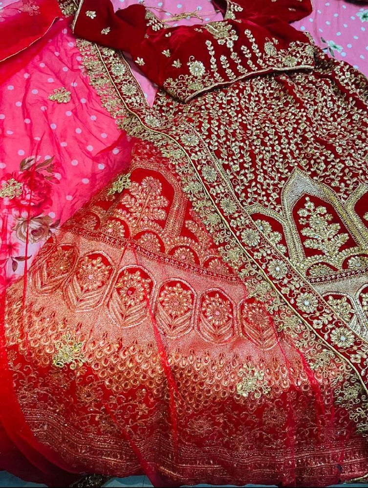 Red Embroidered Lehenga Choli