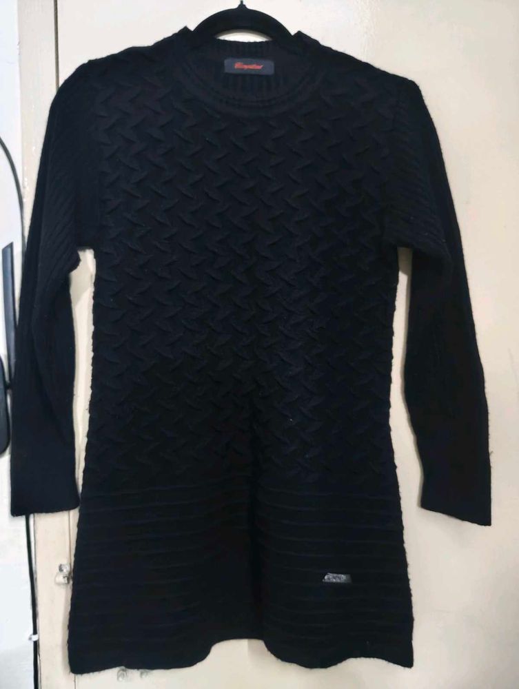Chic Black Knit Sweater Dress