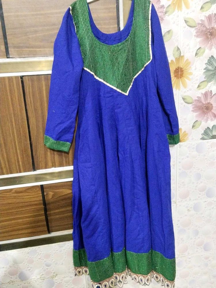 Blue &amp; Green Embellished Kurti