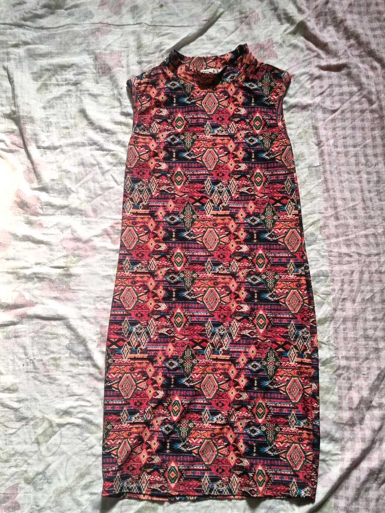 Patterned Sleeveless Dress