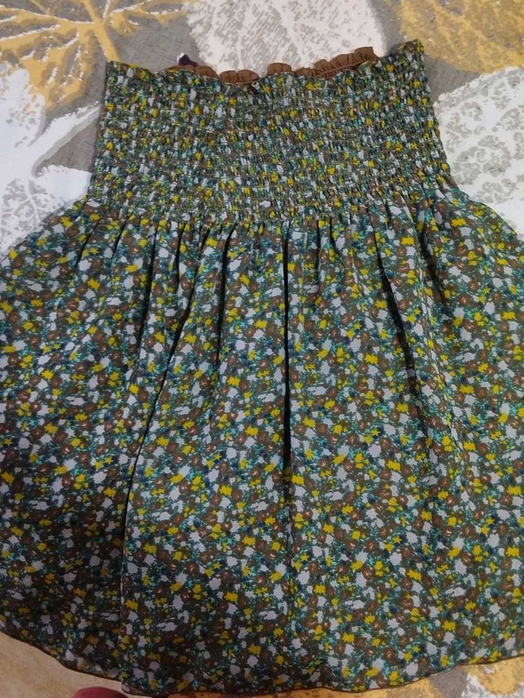 Floral Smocked Mini Skirt