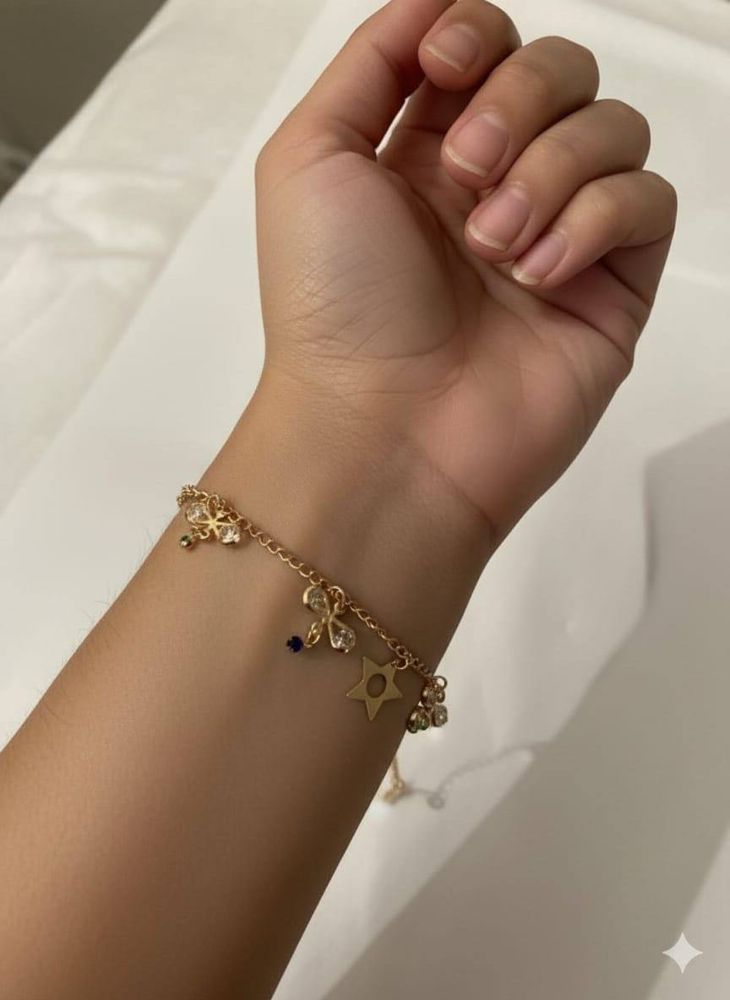 Charm Bracelet with Gold Chain