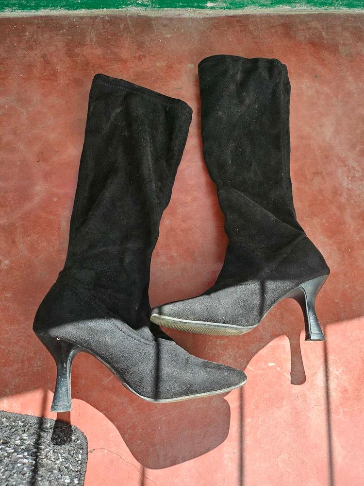 Black Knee High Boots