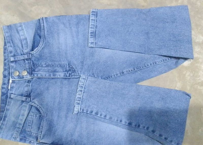Light Wash High Waist Denim Jeans