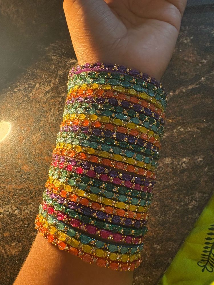 Colorful  Valaikappu Bangles Set For Women’s