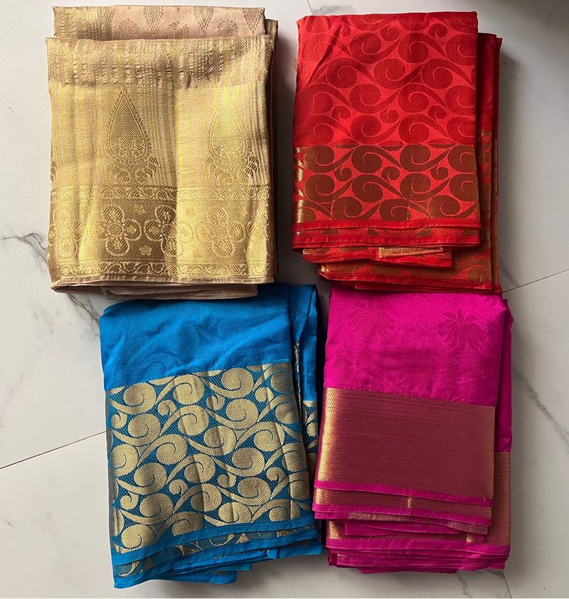 Big Sale!! Combo Of 4 Sarees.. All New