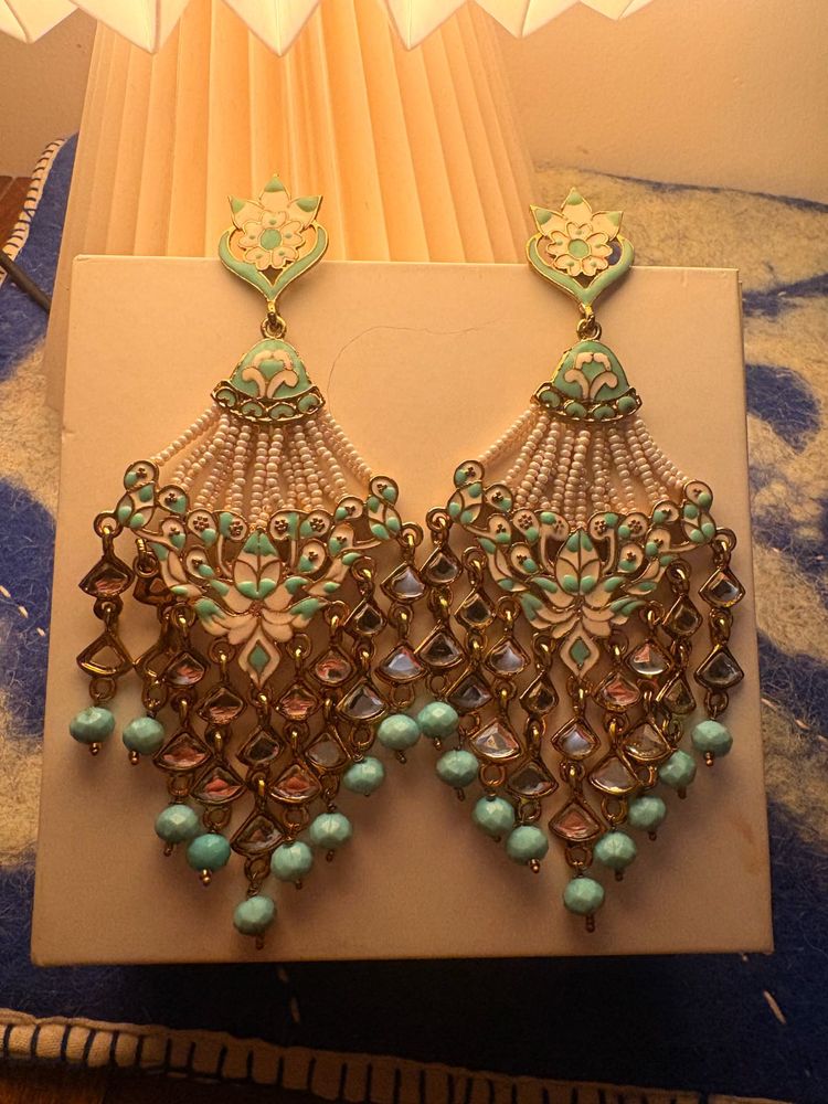 Meenakari Turquoise Dangle Earrings