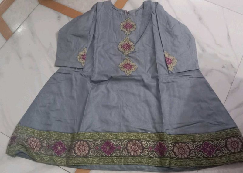 New A Line Frock Stitch By Me Beautiful Banarsi Wo