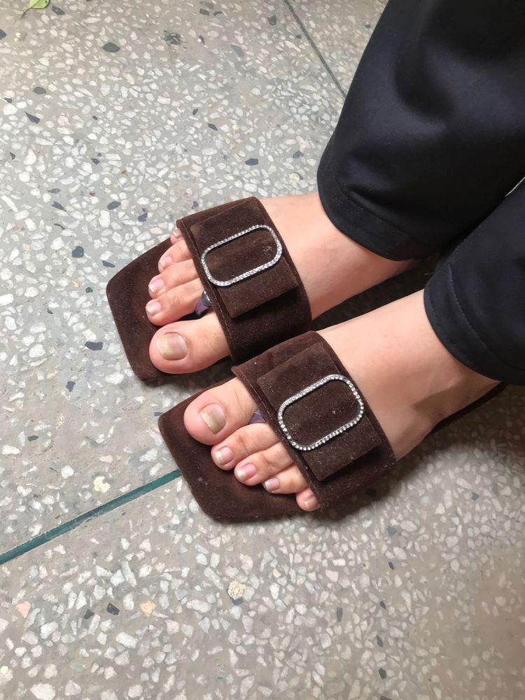Brown Flats Embellished