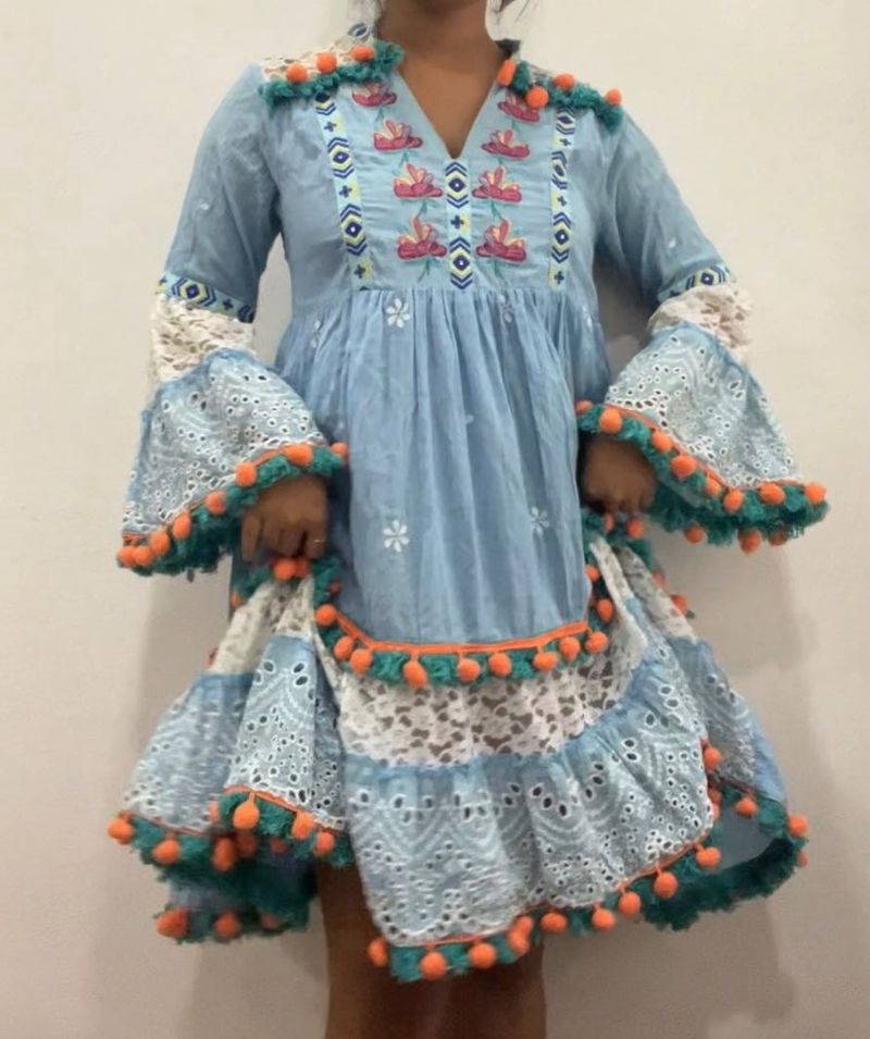 Navaratri Garba Embroidered Mini Ethnic Dress