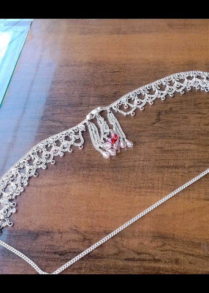 Silver Anklet with Charms