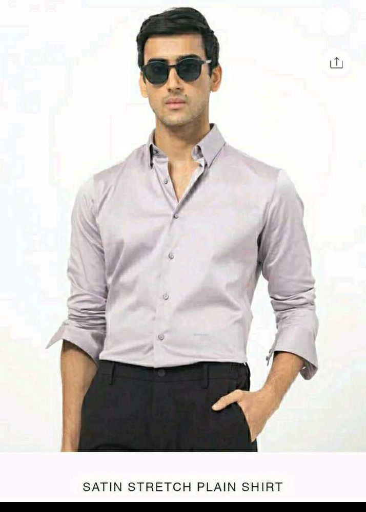 NEW Rare Rabbit Satin Stretch Plain Shirt