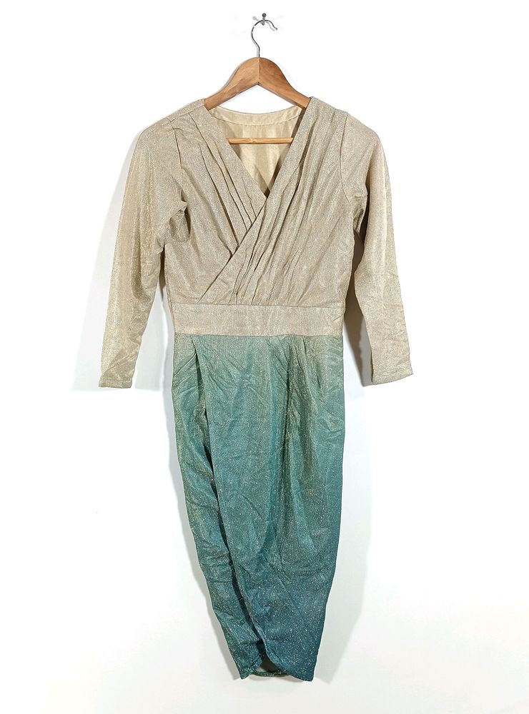 Shiny Khaki &amp; Green Dress (Women)