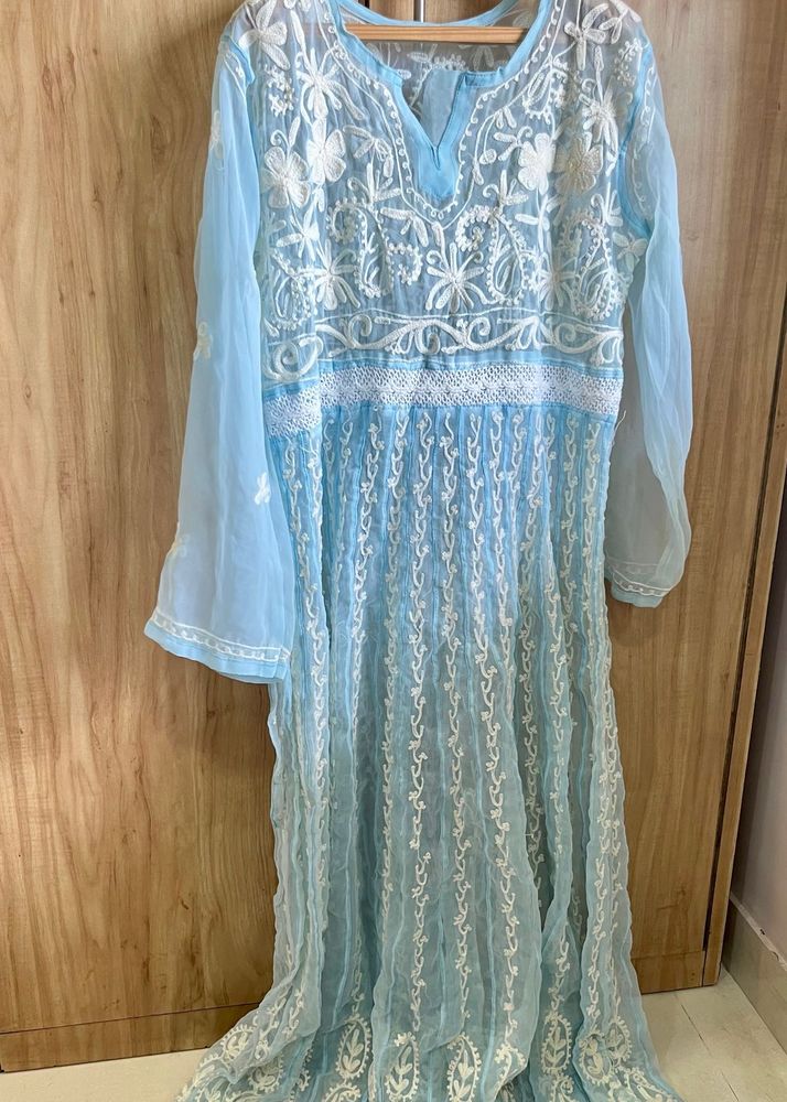 Sky Blue Chikankari Kurta