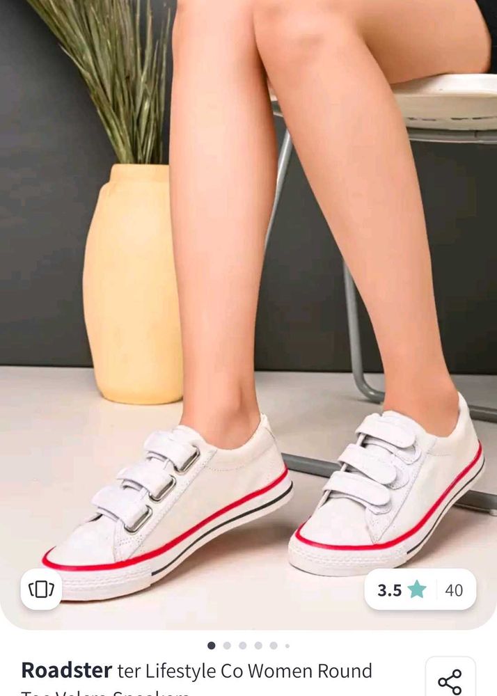White Velcro Sneakers
