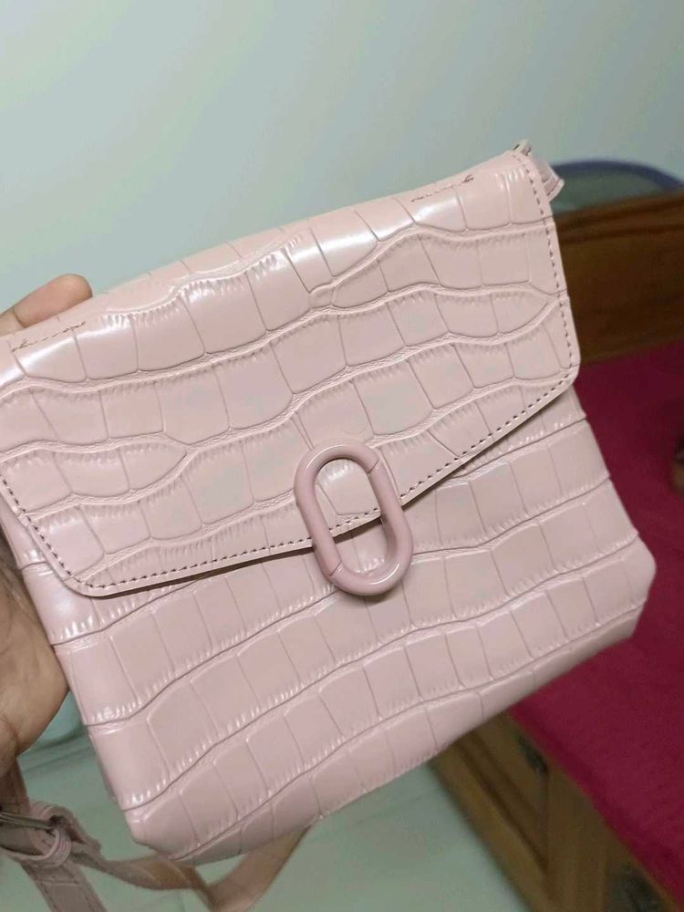 Croc Embossed Shoulder Bag