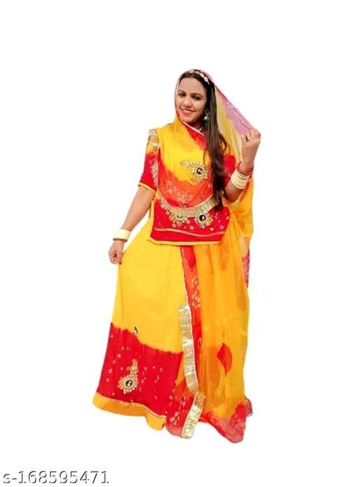 Embroidered Rajputani Party  Lehenga*Topwear Fabri