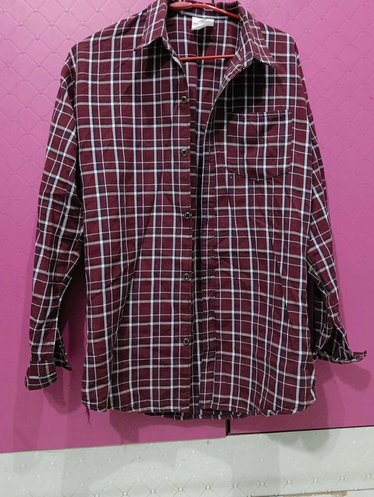 Burgundy Plaid Shirt