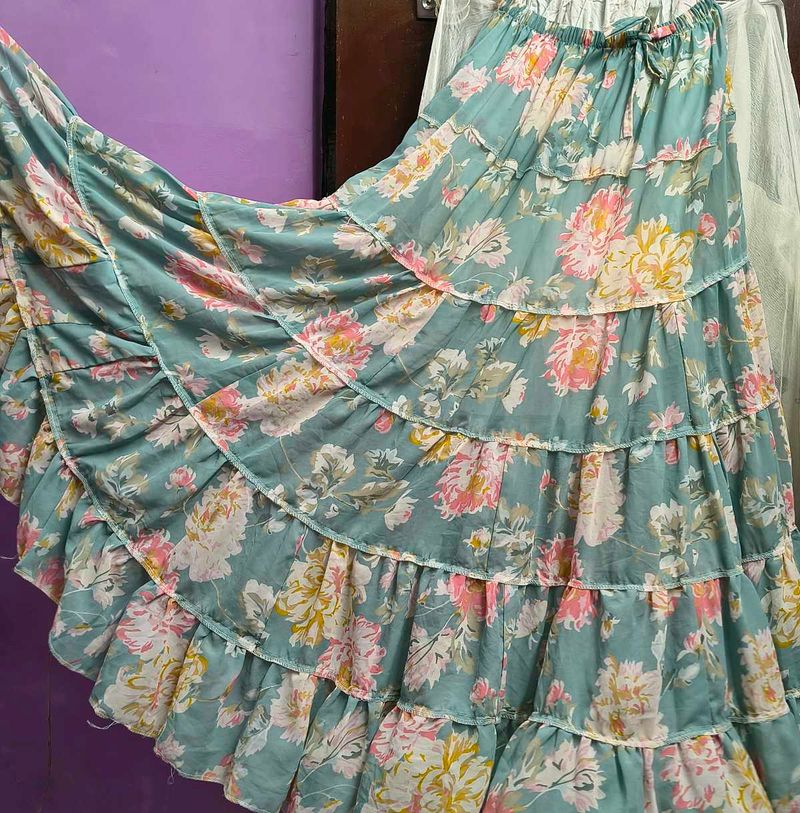 Floral Long Skirt
