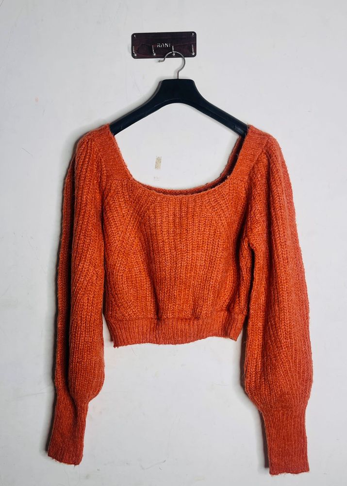 Woollen Crop Sweater For Women