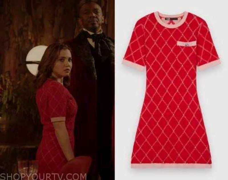 Chic Red Patterned Mini Dress