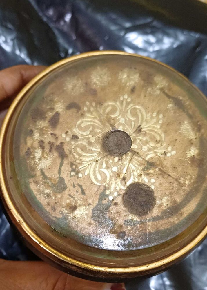 vintage musical face powder container