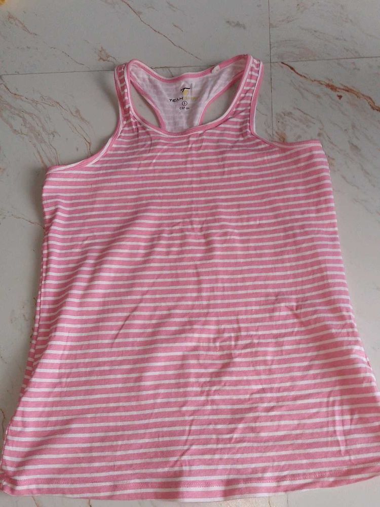 Pink Striped Tank Top